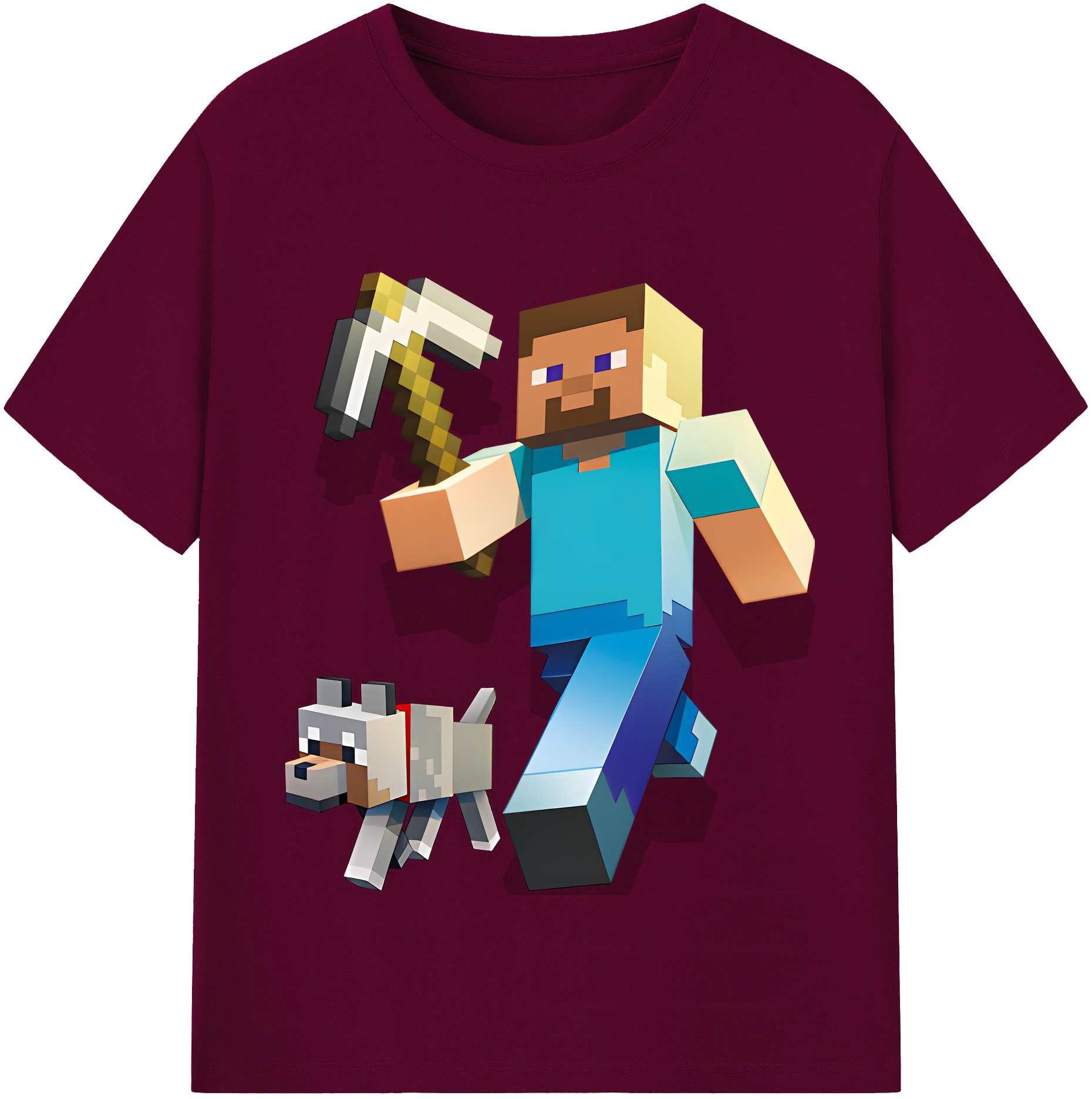 （画像用） マインクラフト ブロックの世界 Minecraft MC Block world レディースカジュアルプリントTシャツ（綿100％）